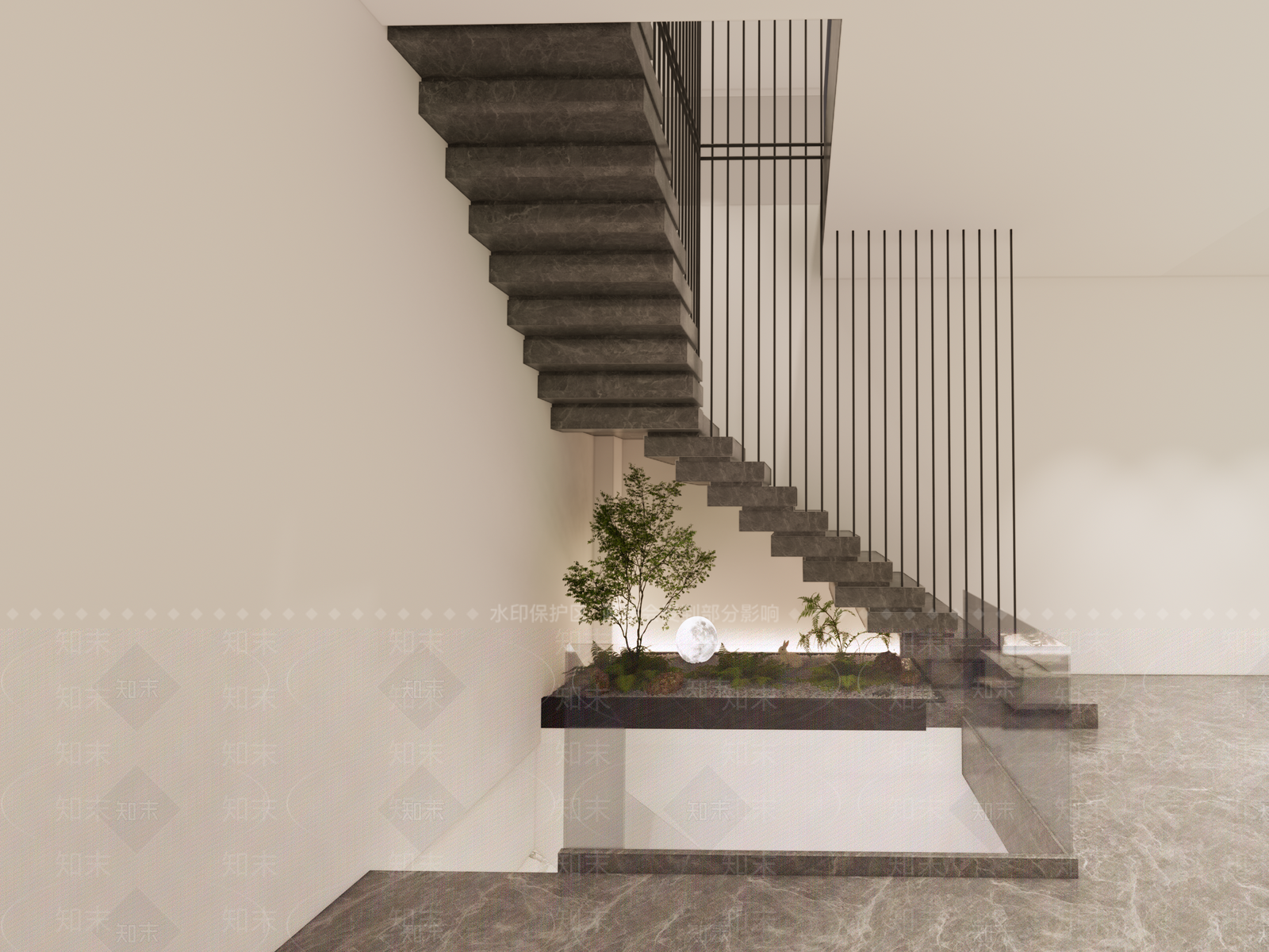 现代别墅客厅SU模型下载【ID:1178133068】