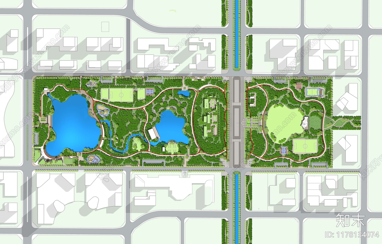 现代公园景观施工图下载【ID:1178134074】