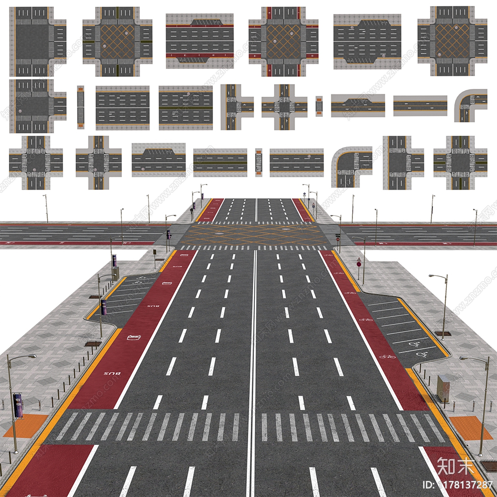 现代街道3D模型下载【ID:1178137287】