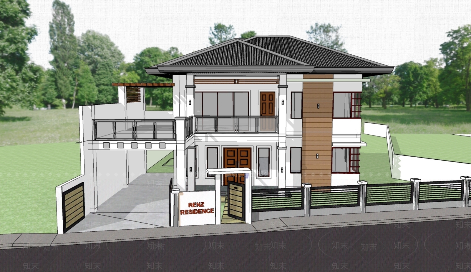 现代别墅SU模型下载【ID:1178137525】