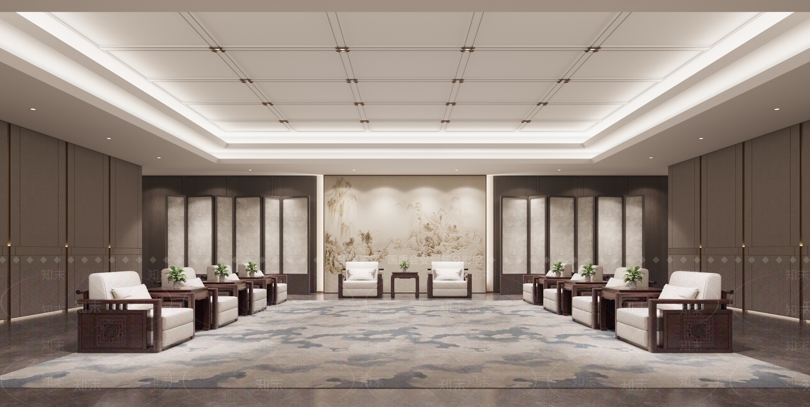 新中式现代接待室3D模型下载【ID:1178469305】