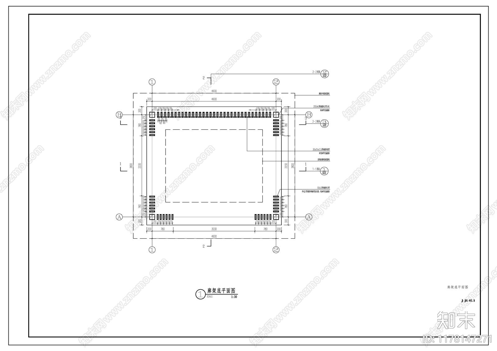 现代新中式廊架施工图下载【ID:1178147271】