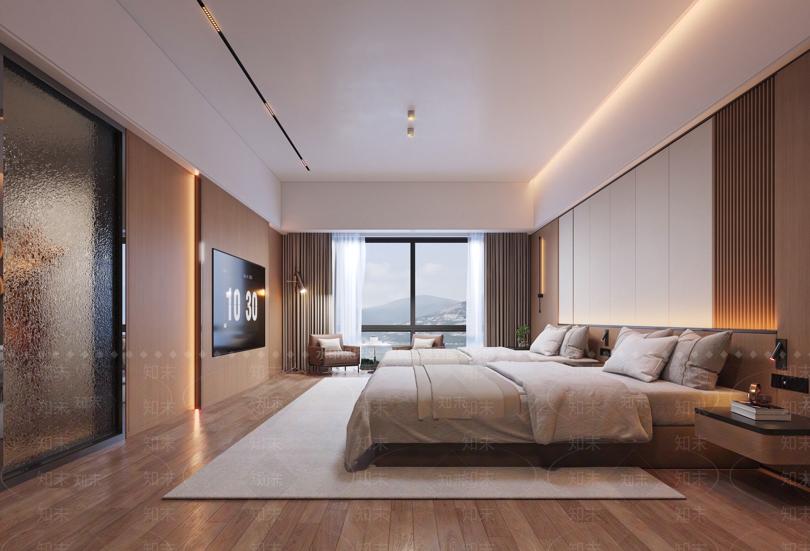 现代酒店客房3D模型下载【ID:1214847206】
