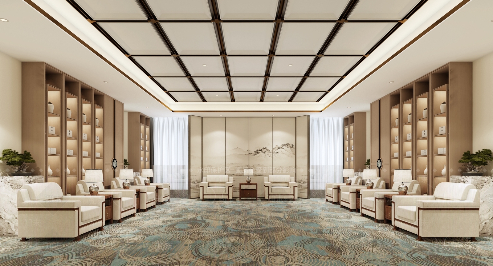 新中式中式接待室3D模型下载【ID:1178147288】
