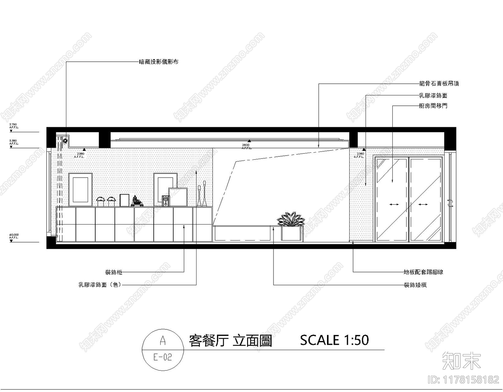 其他家装空间cad施工图下载【ID:1178158182】