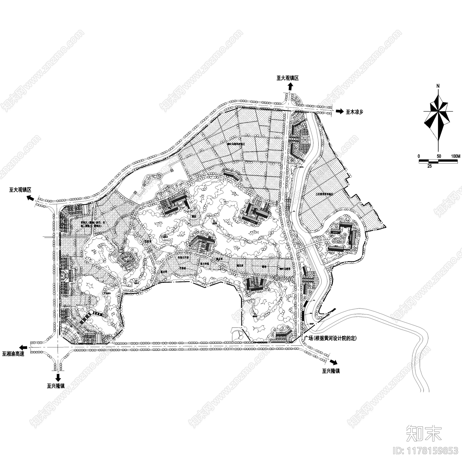 现代乡村景观施工图下载【ID:1178159853】