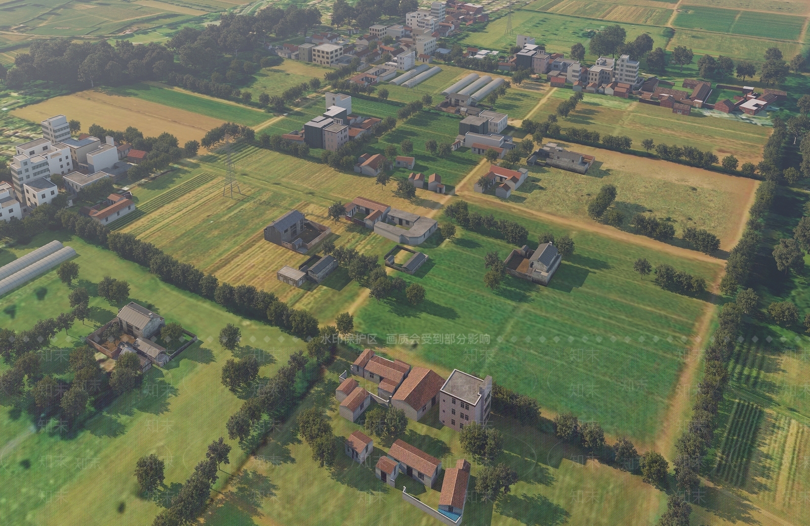 现代鸟瞰规划3D模型下载【ID:1178162615】