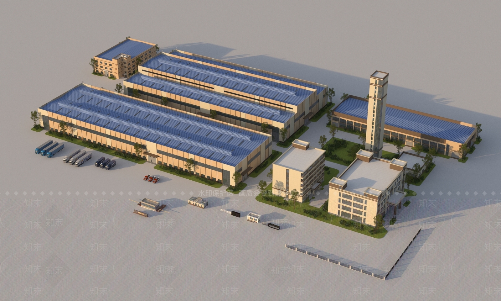 现代鸟瞰规划3D模型下载【ID:1178163039】