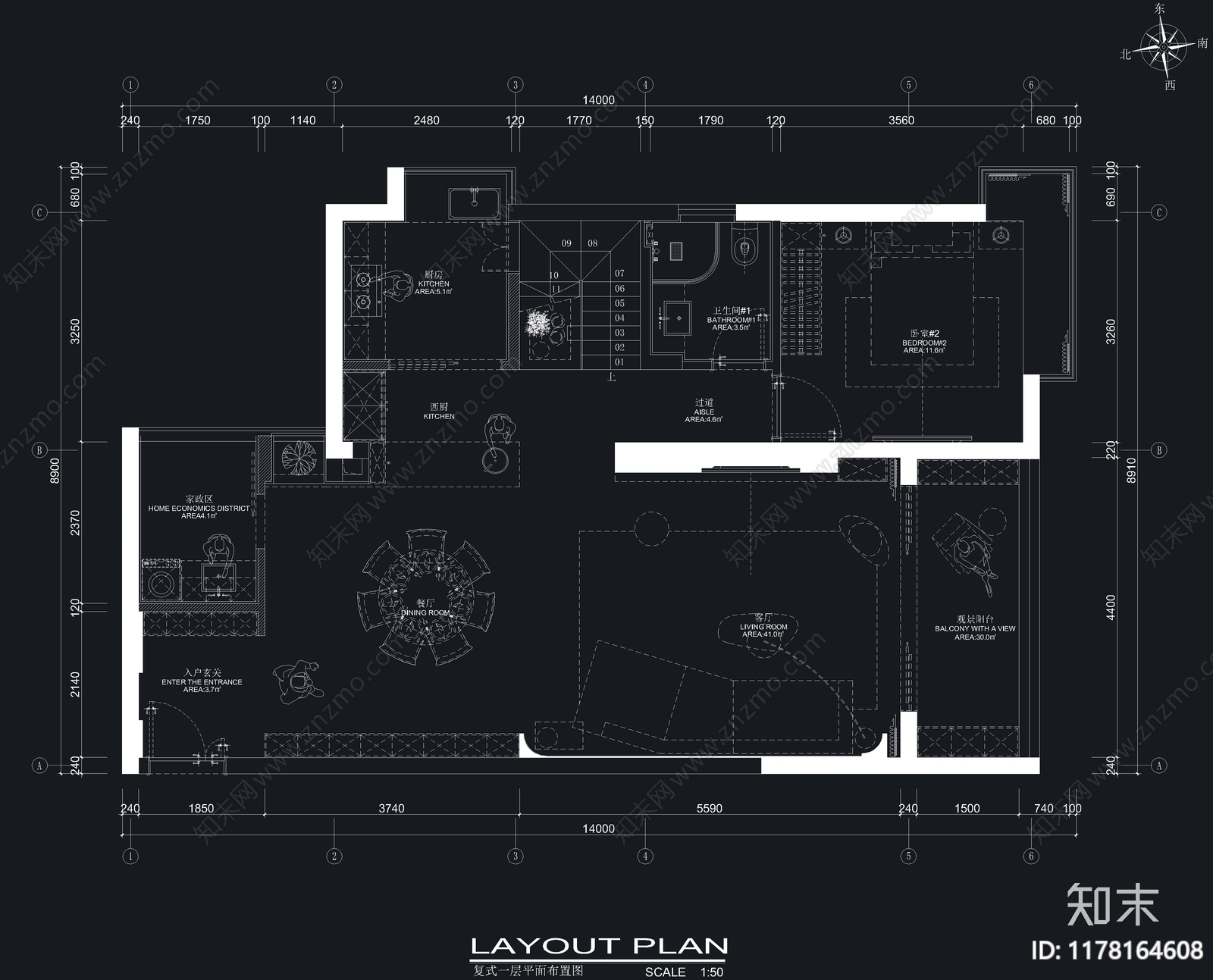 其他家装空间cad施工图下载【ID:1178164608】