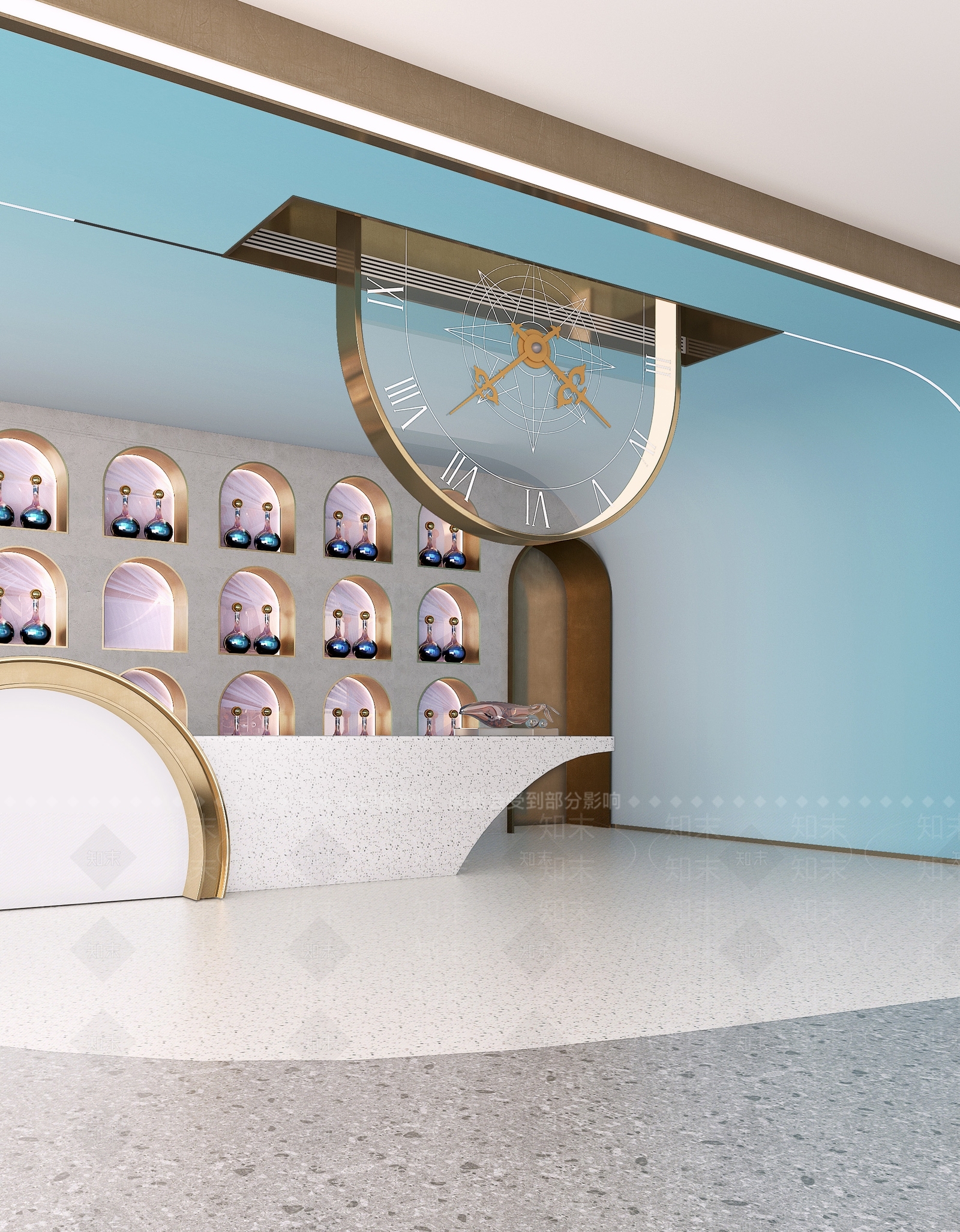现代轻奢前台3D模型下载【ID:1178164722】