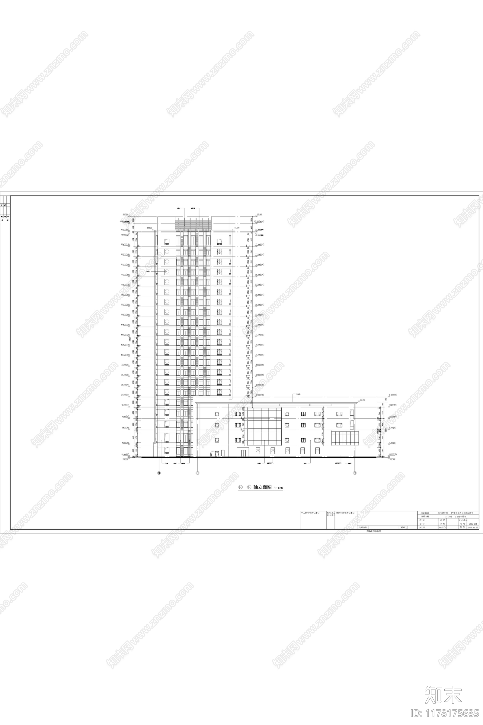 现代简约产业园建筑cad施工图下载【ID:1178175635】