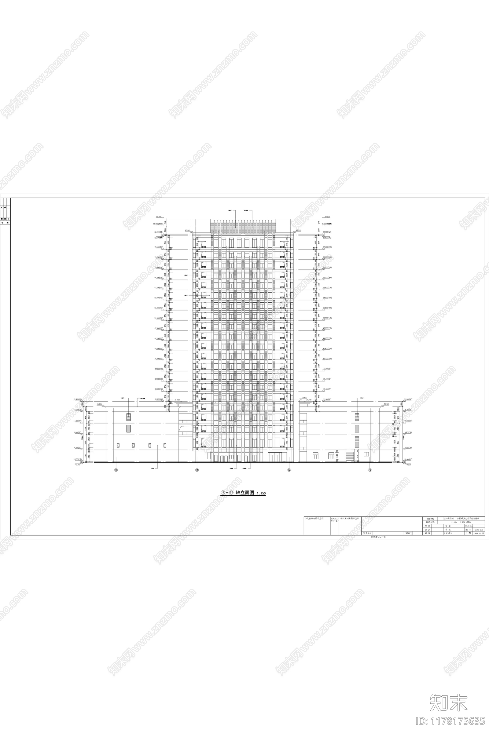 现代简约产业园建筑cad施工图下载【ID:1178175635】