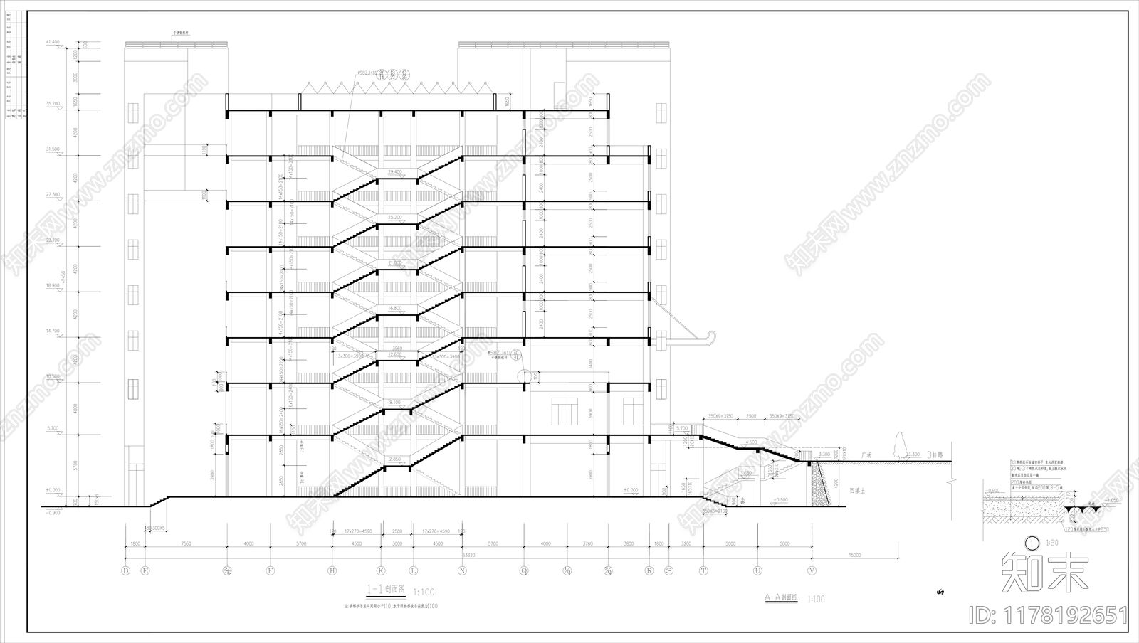 现代学校建筑cad施工图下载【ID:1178192651】