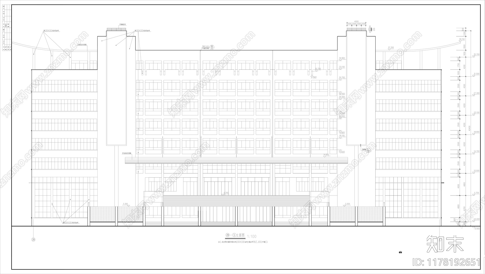 现代学校建筑cad施工图下载【ID:1178192651】