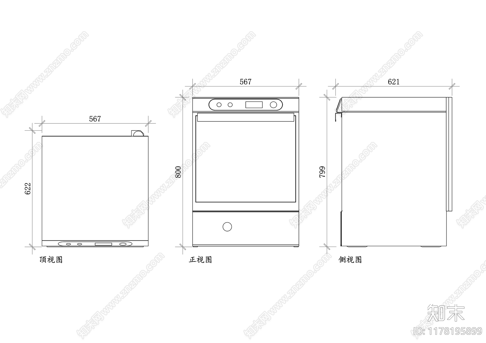 现代厨房设施cad施工图下载【ID:1178195899】