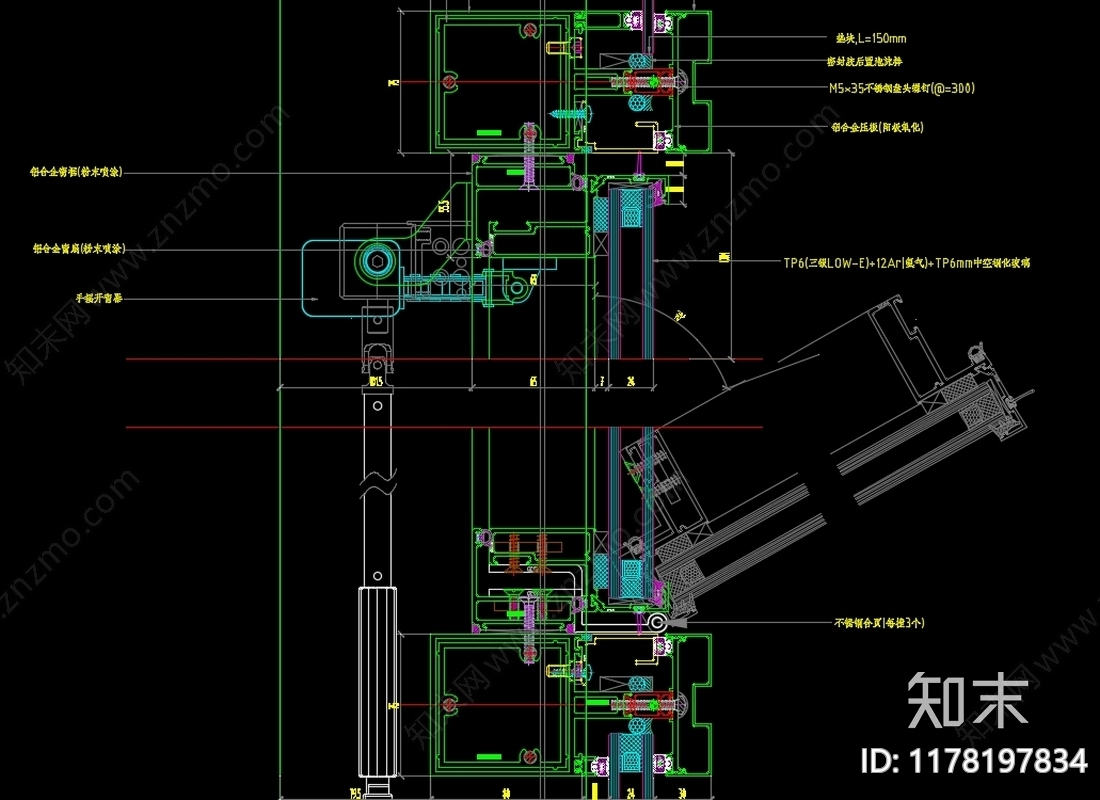幕墙结构cad施工图下载【ID:1178197834】