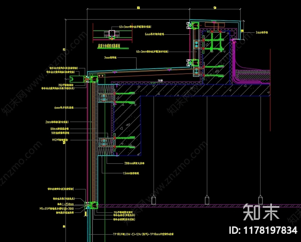 幕墙结构cad施工图下载【ID:1178197834】