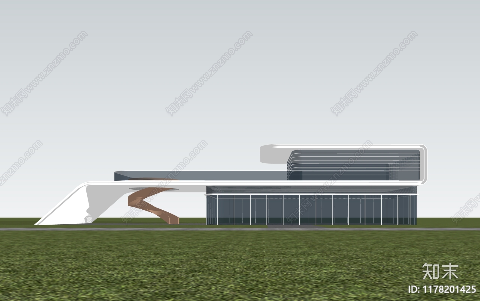 现代游客中心SU模型下载【ID:1178201425】