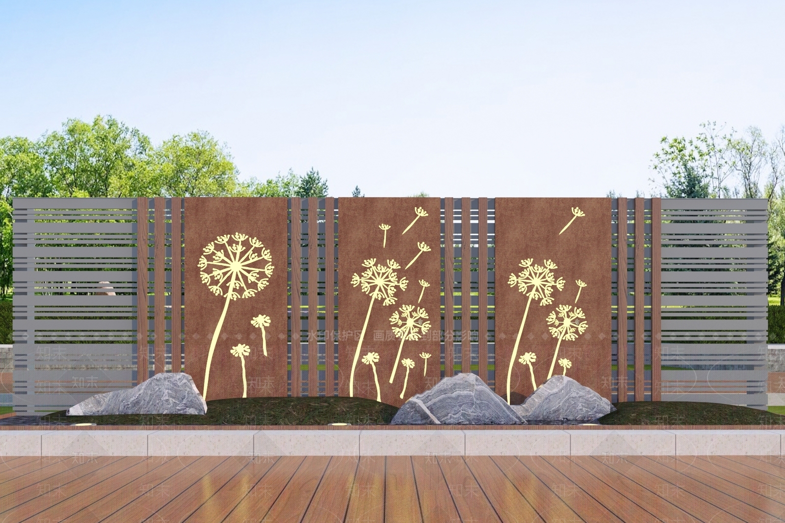 现代景墙3D模型下载【ID:1178202819】