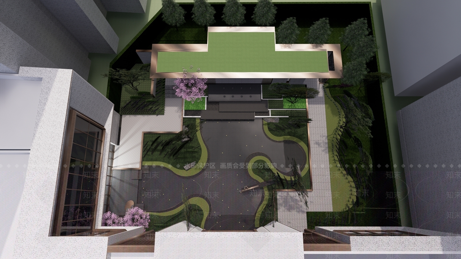 现代小区景观SU模型下载【ID:1178208680】