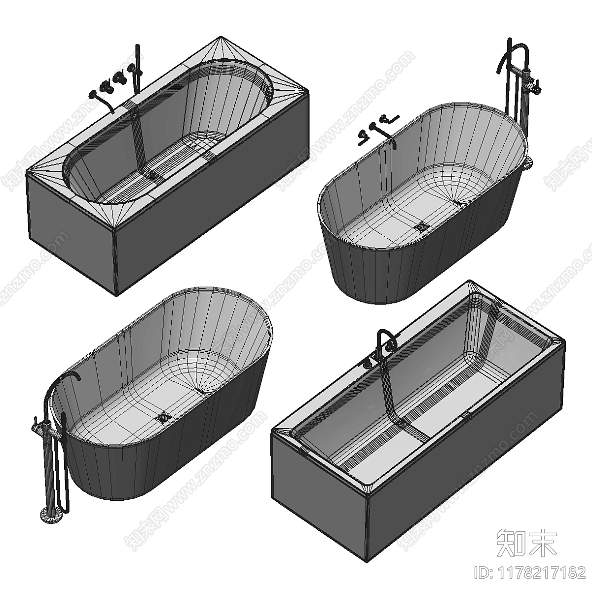 浴缸3D模型下载【ID:1178217182】