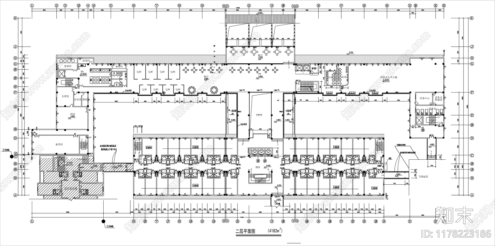 现代酒店建筑施工图下载【ID:1178223186】