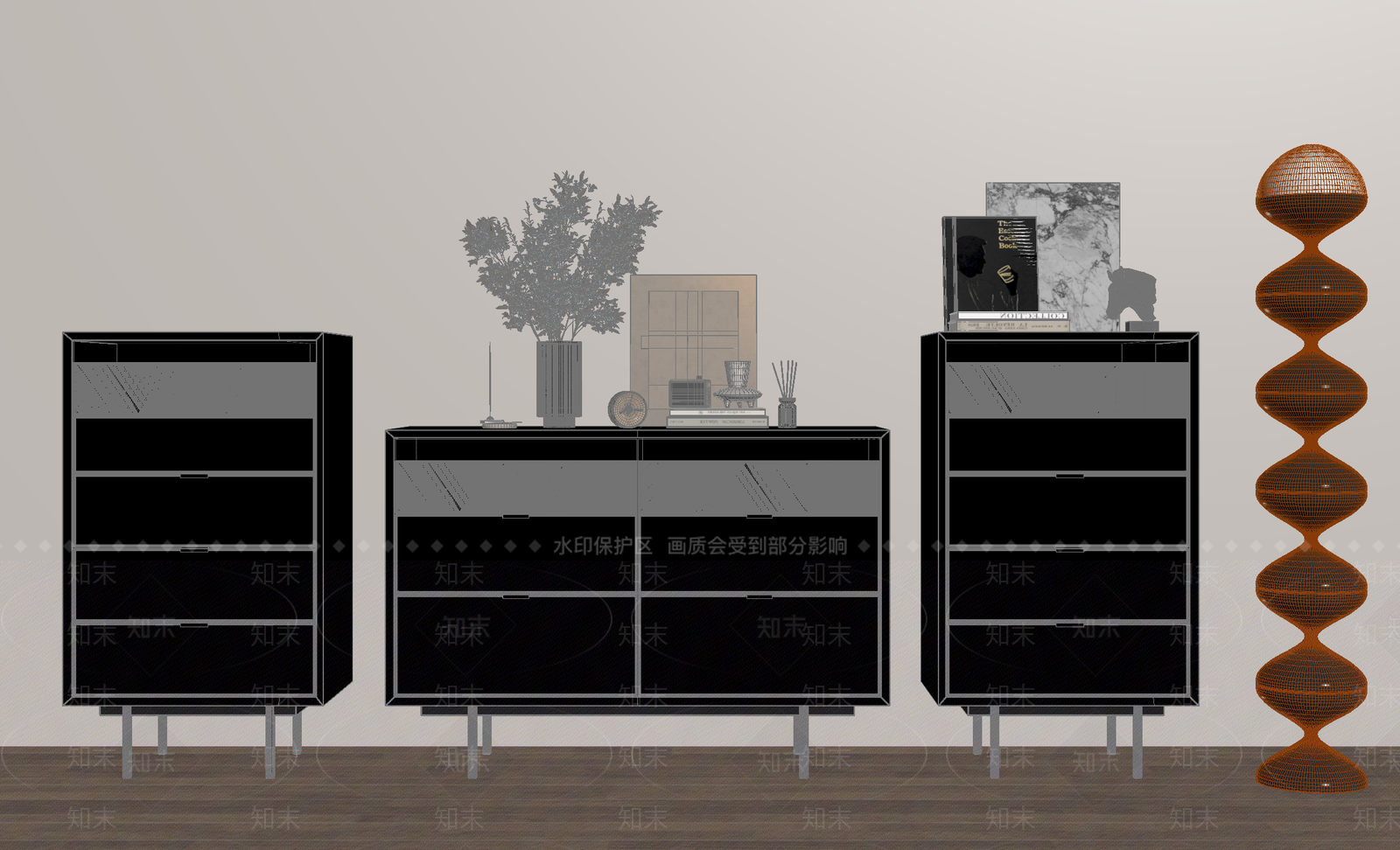 现代斗柜SU模型下载【ID:1178230299】