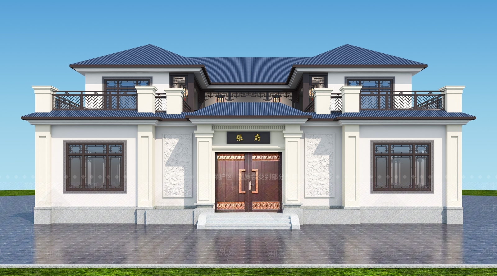 中式新中式四合院SU模型下载【ID:1178230349】