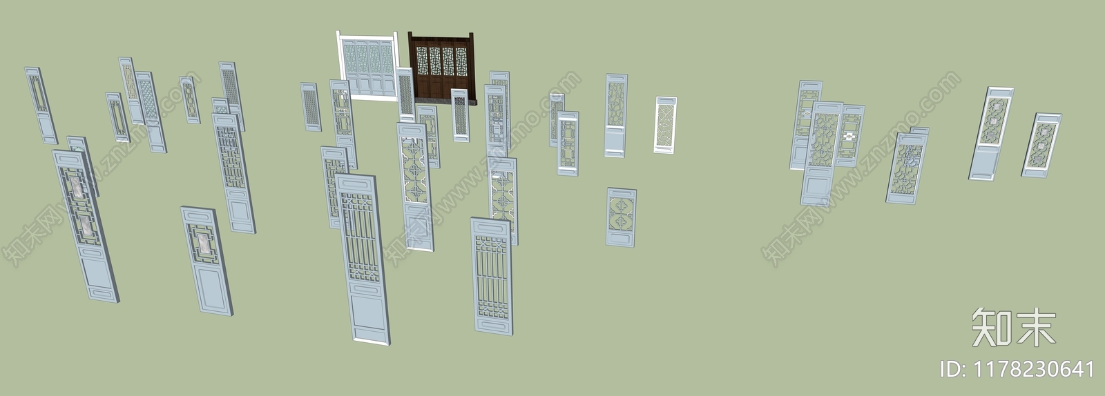 中式侘寂屏风SU模型下载【ID:1178230641】