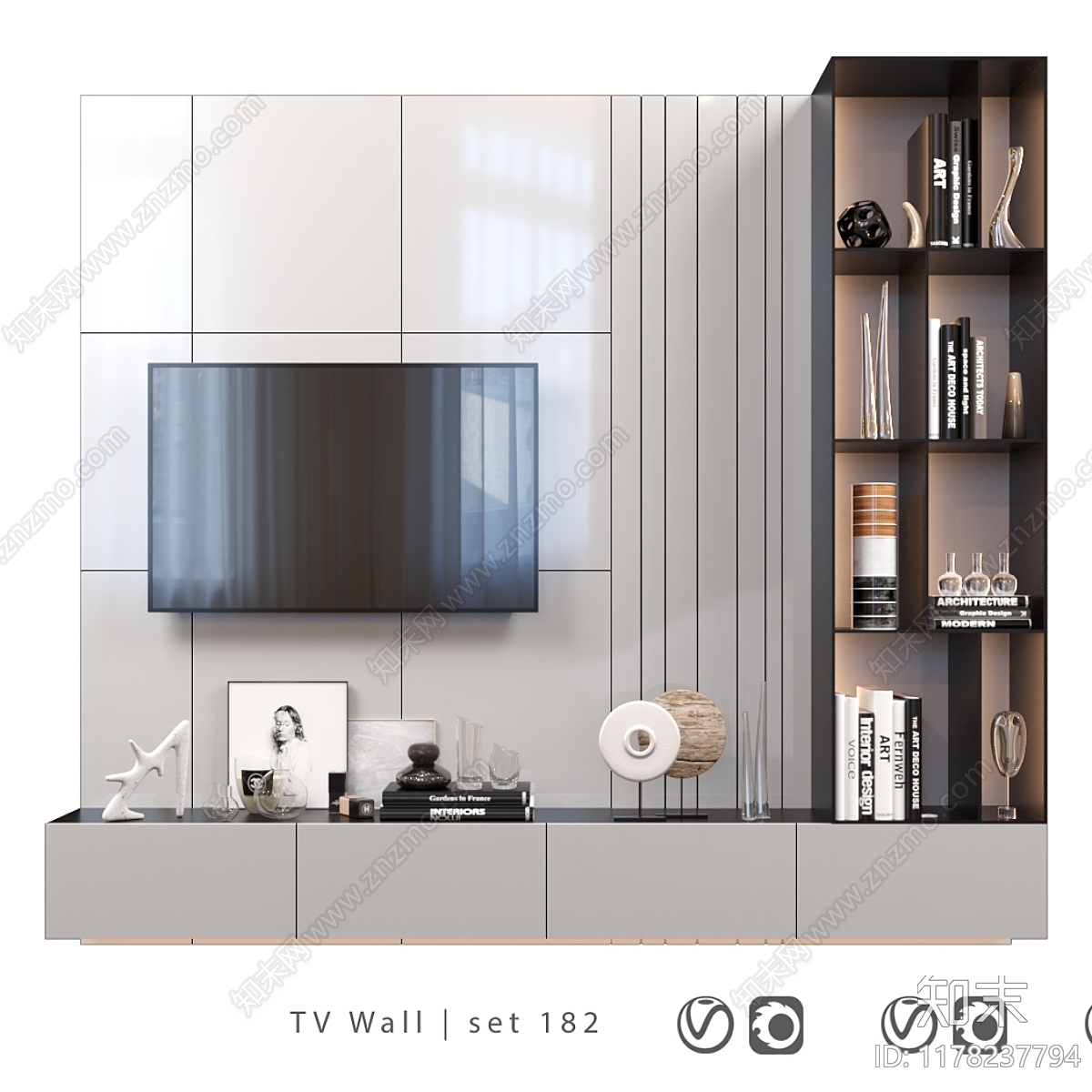 电视背景墙3D模型下载【ID:1178237794】