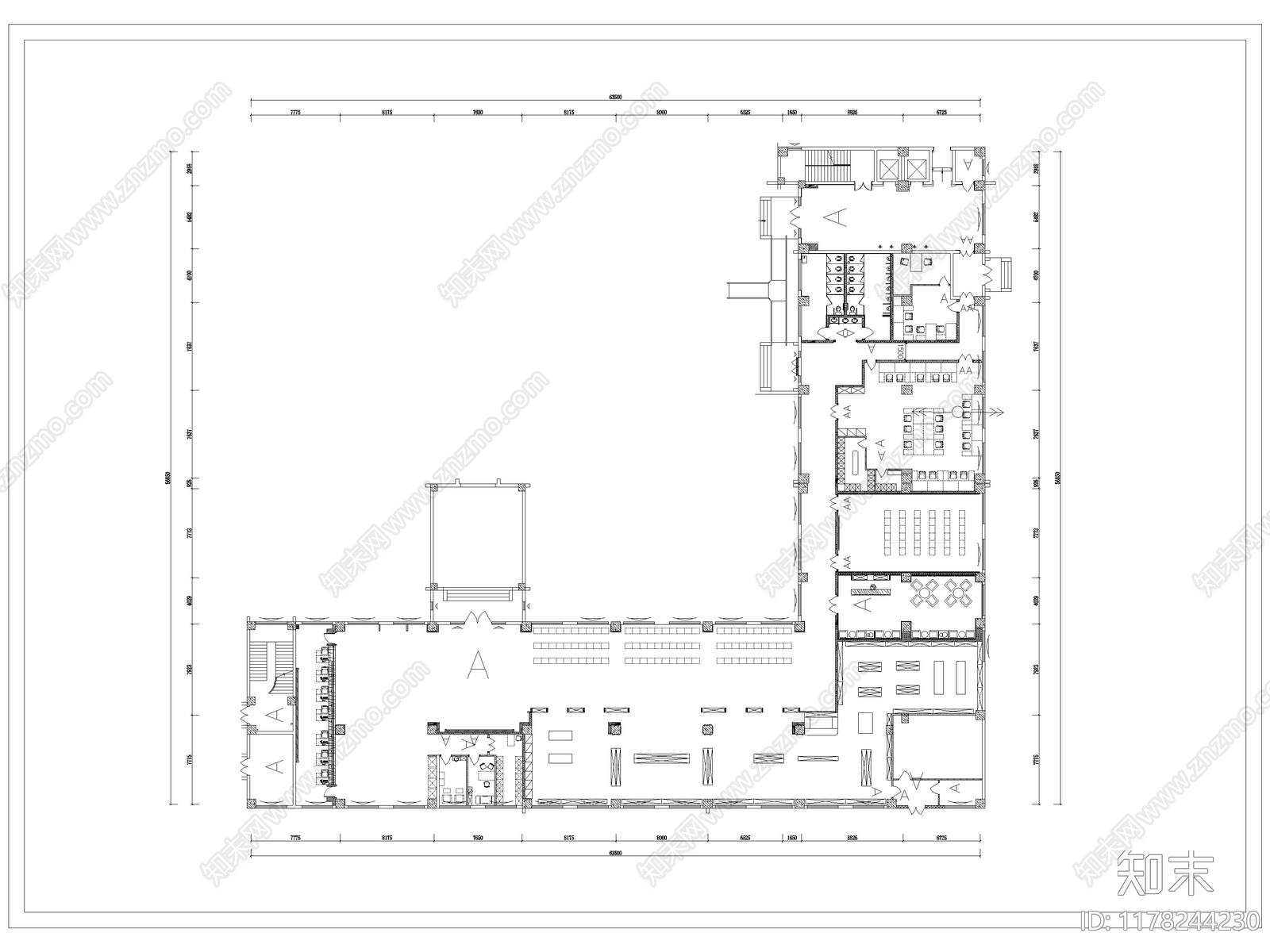现代文创店cad施工图下载【ID:1178244230】