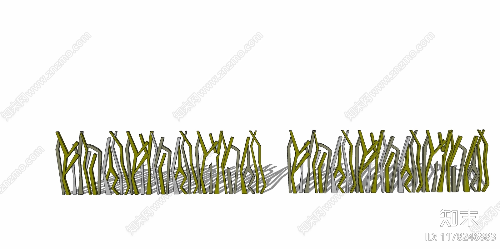 现代围栏护栏SU模型下载【ID:1178246883】