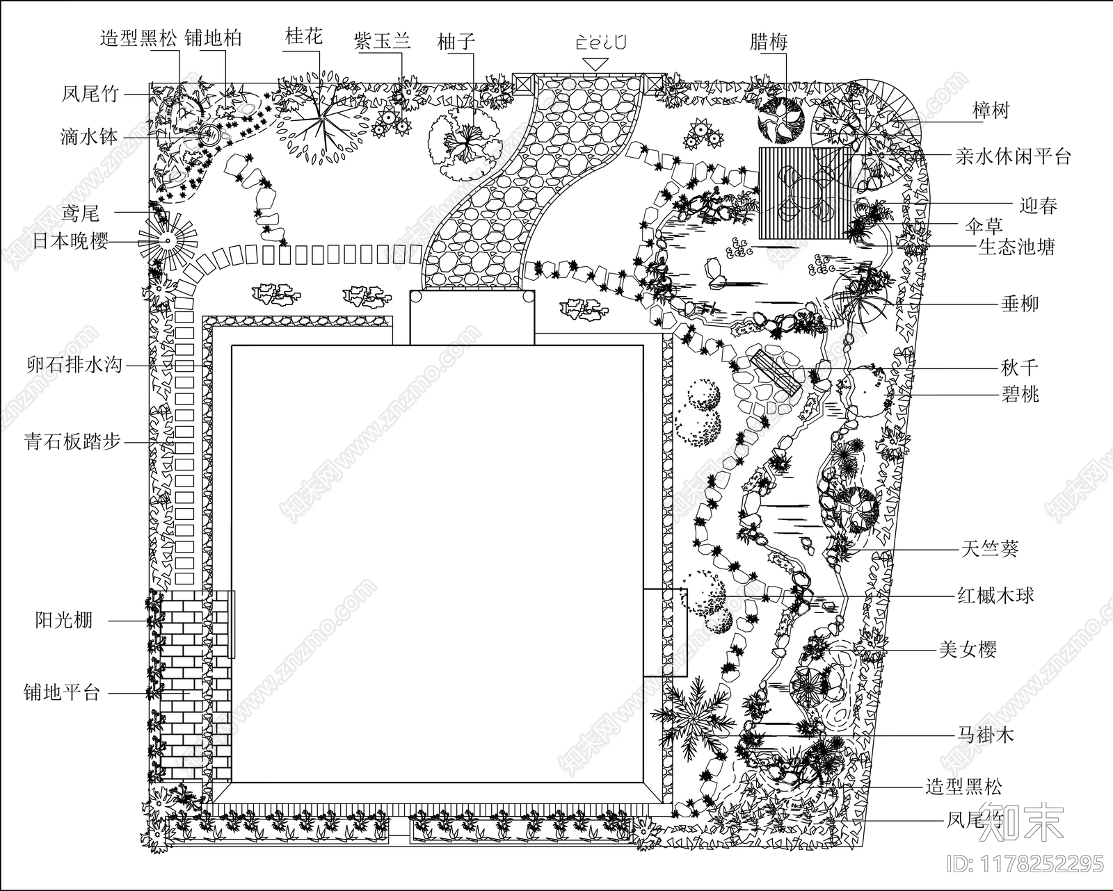 新中式庭院施工图下载【ID:1178252295】