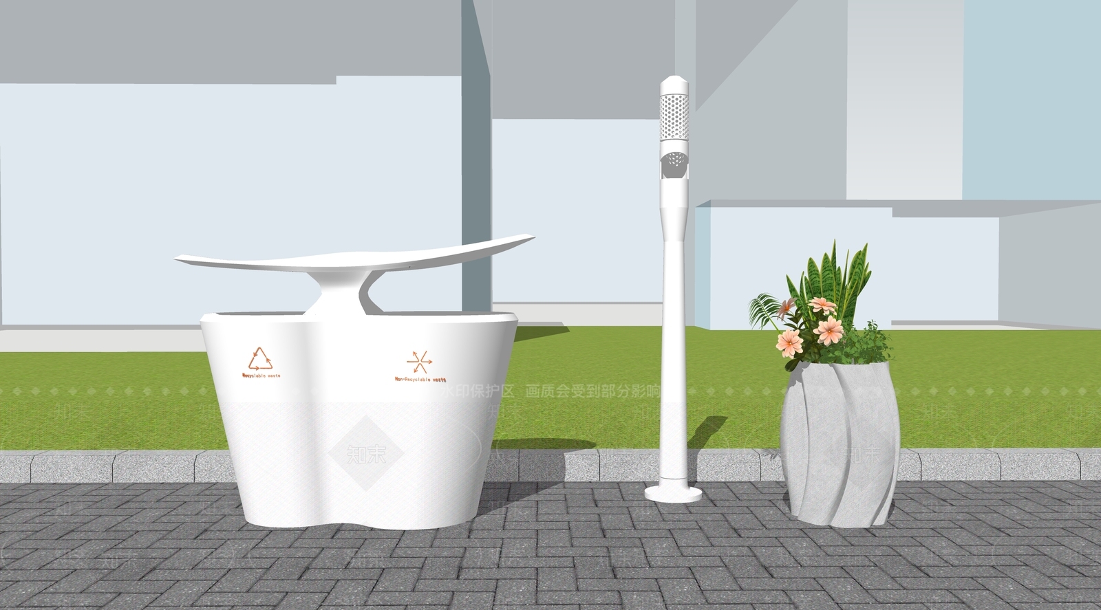 现代景观公园SU模型下载【ID:1178253393】