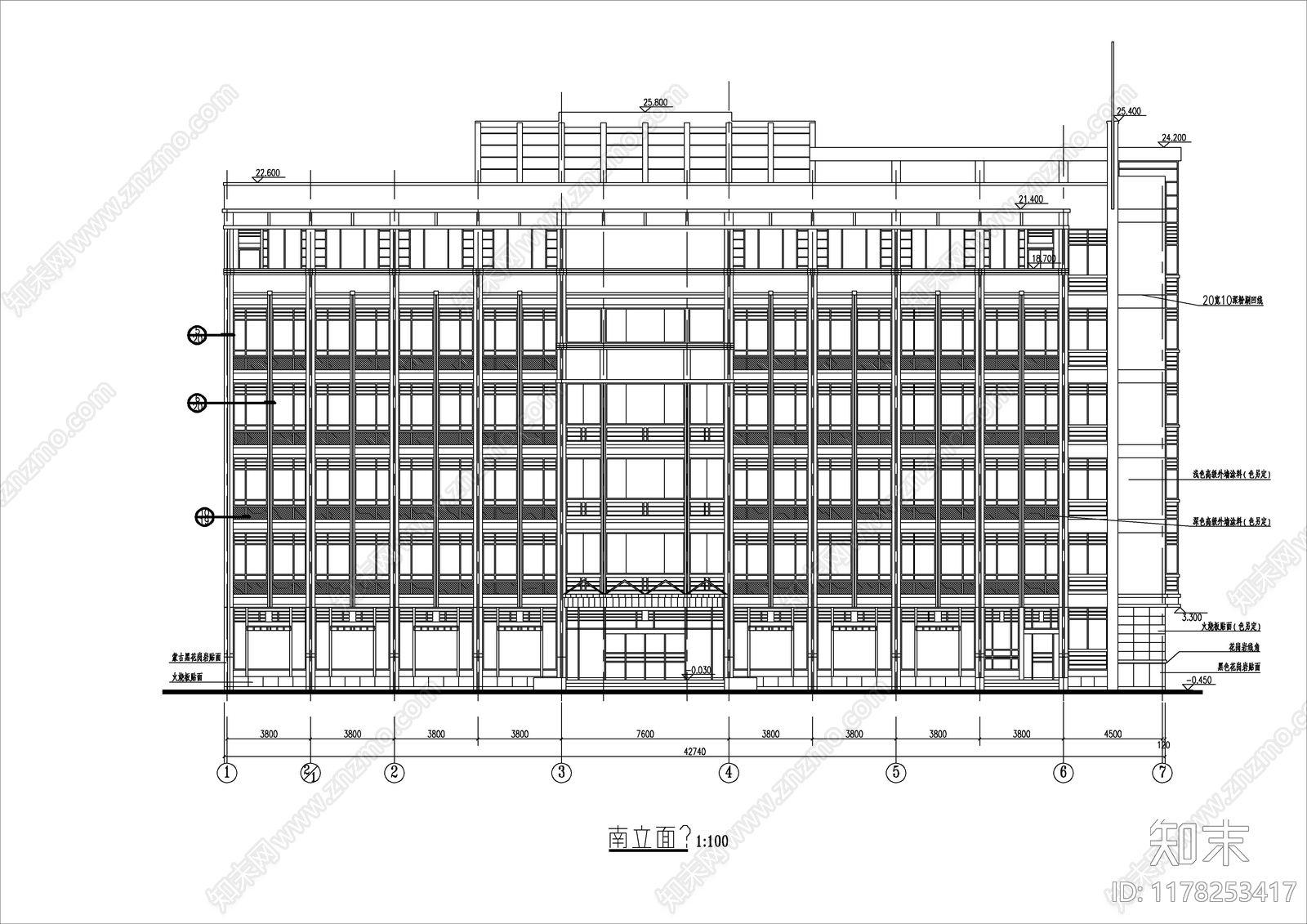 现代办公楼建筑施工图下载【ID:1178253417】