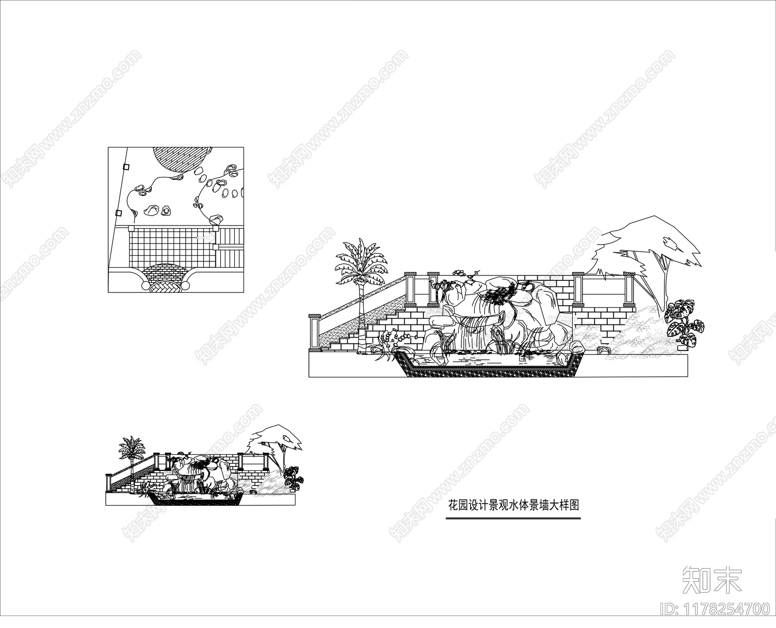新中式庭院cad施工图下载【ID:1178254700】