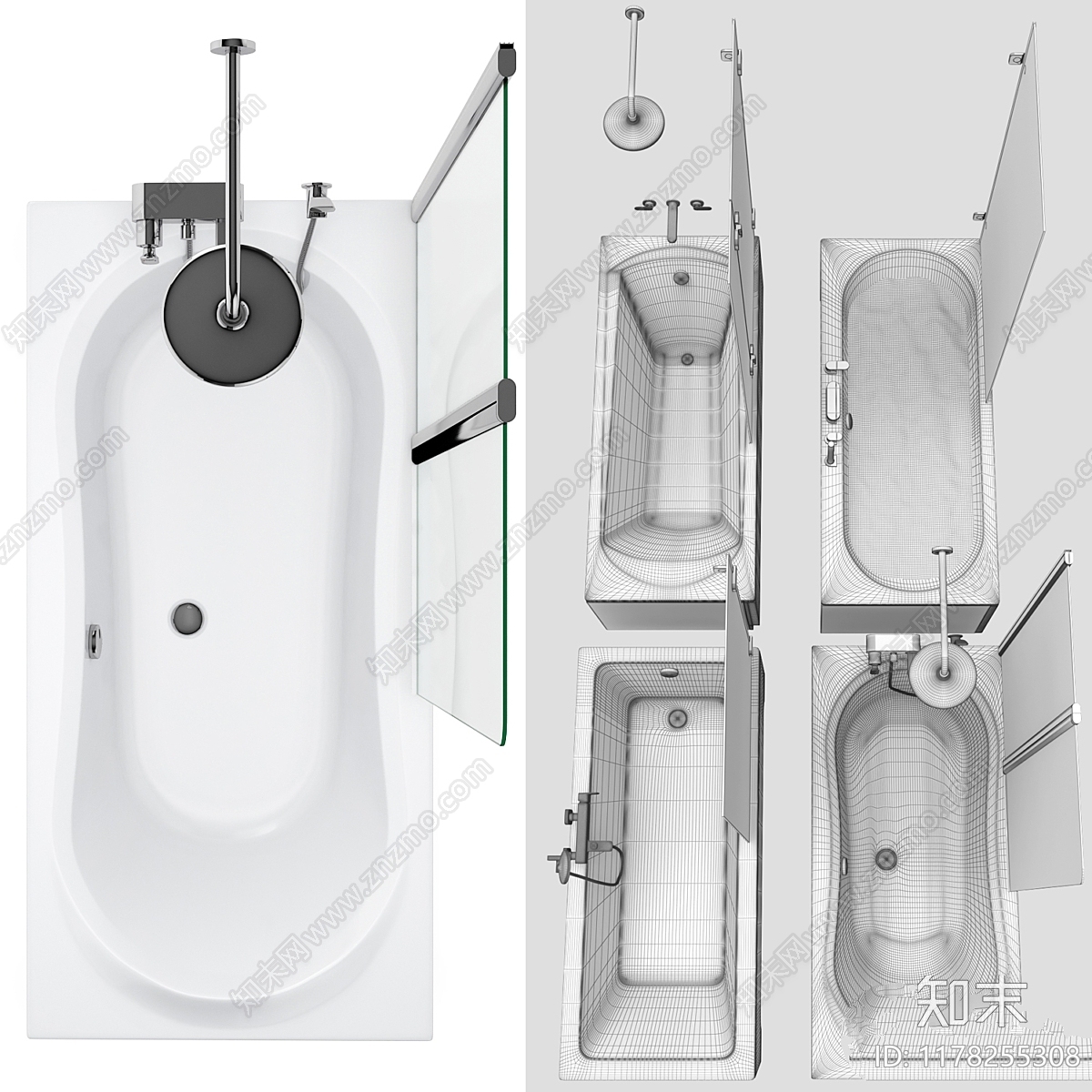 浴缸3D模型下载【ID:1178255308】