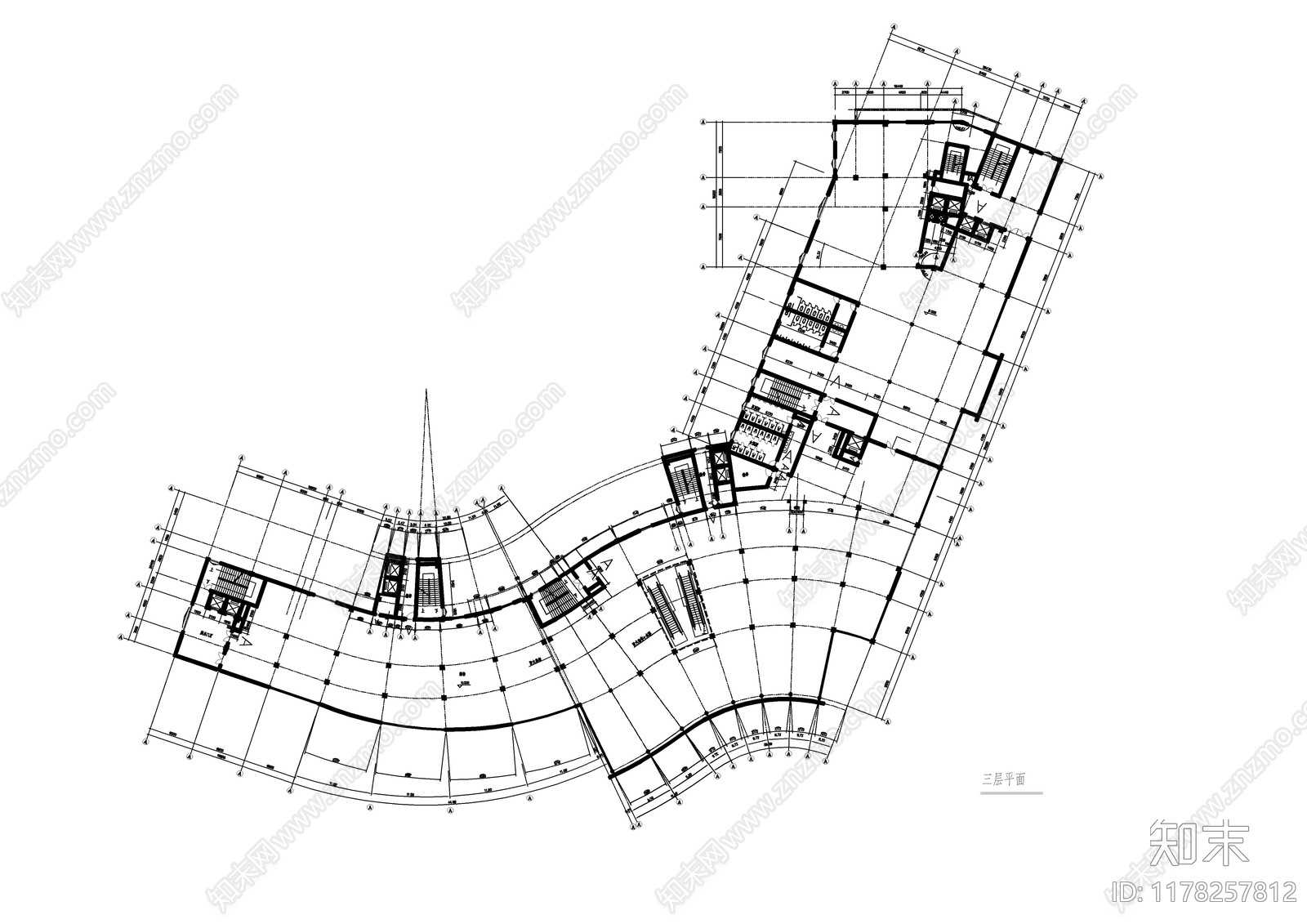 现代住宅楼建筑cad施工图下载【ID:1178257812】