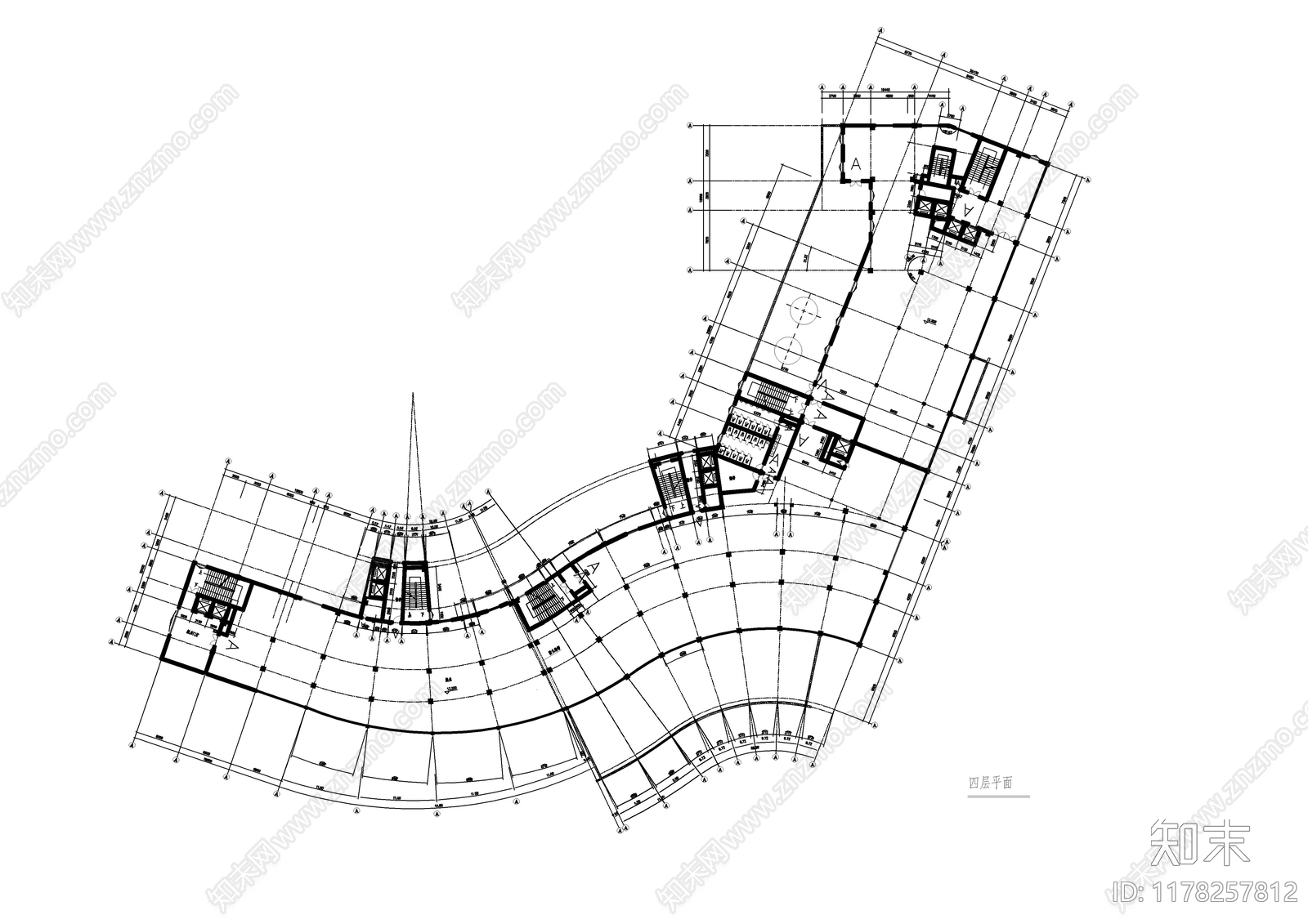 现代住宅楼建筑cad施工图下载【ID:1178257812】