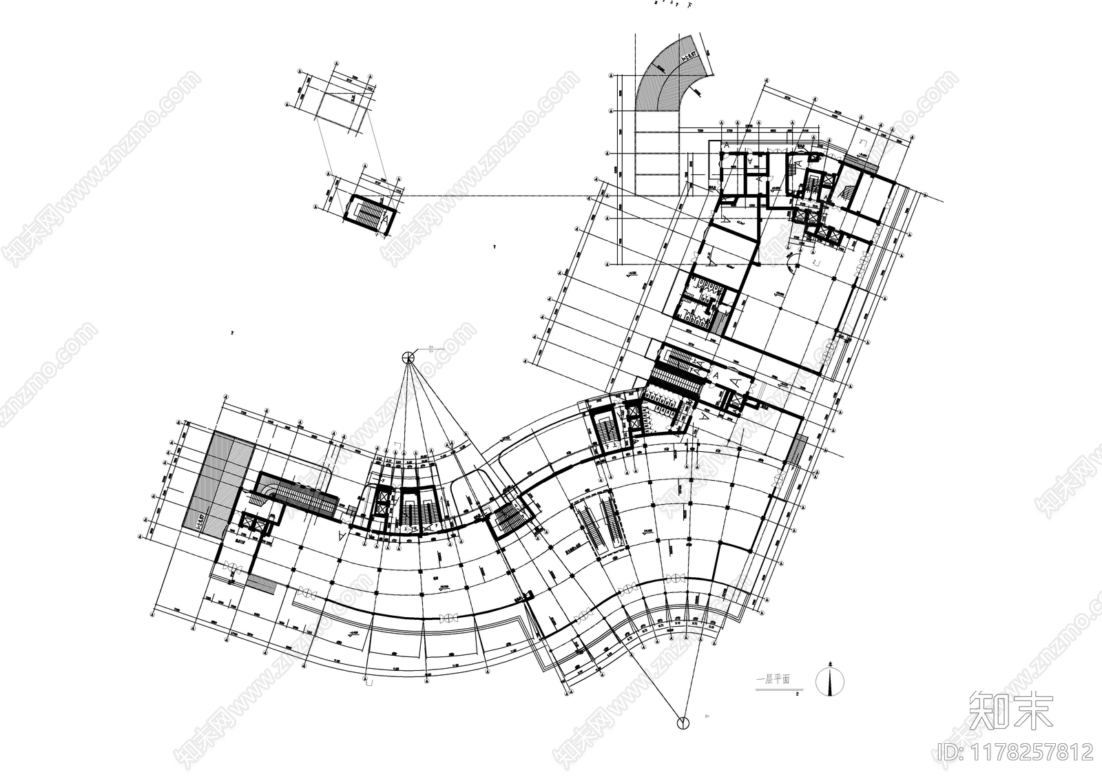 现代住宅楼建筑cad施工图下载【ID:1178257812】