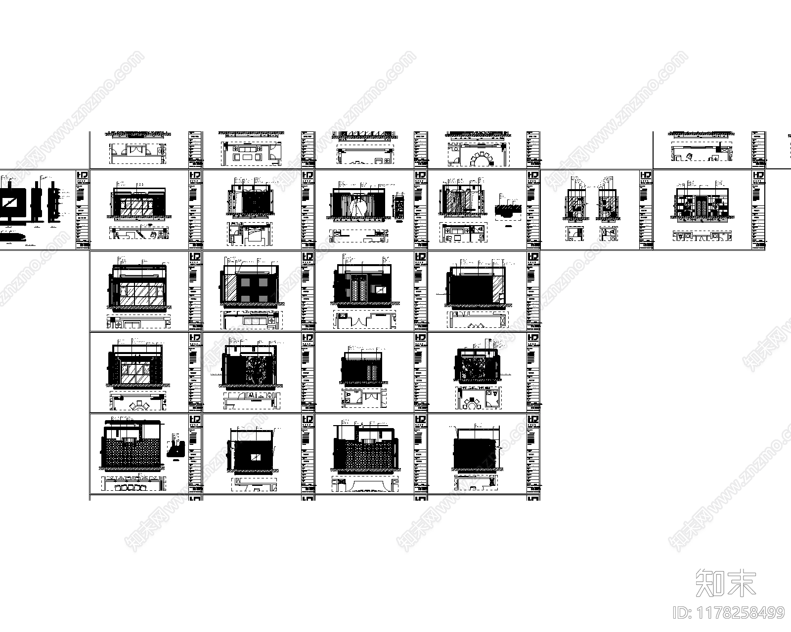 现代欧式会所施工图下载【ID:1178258499】