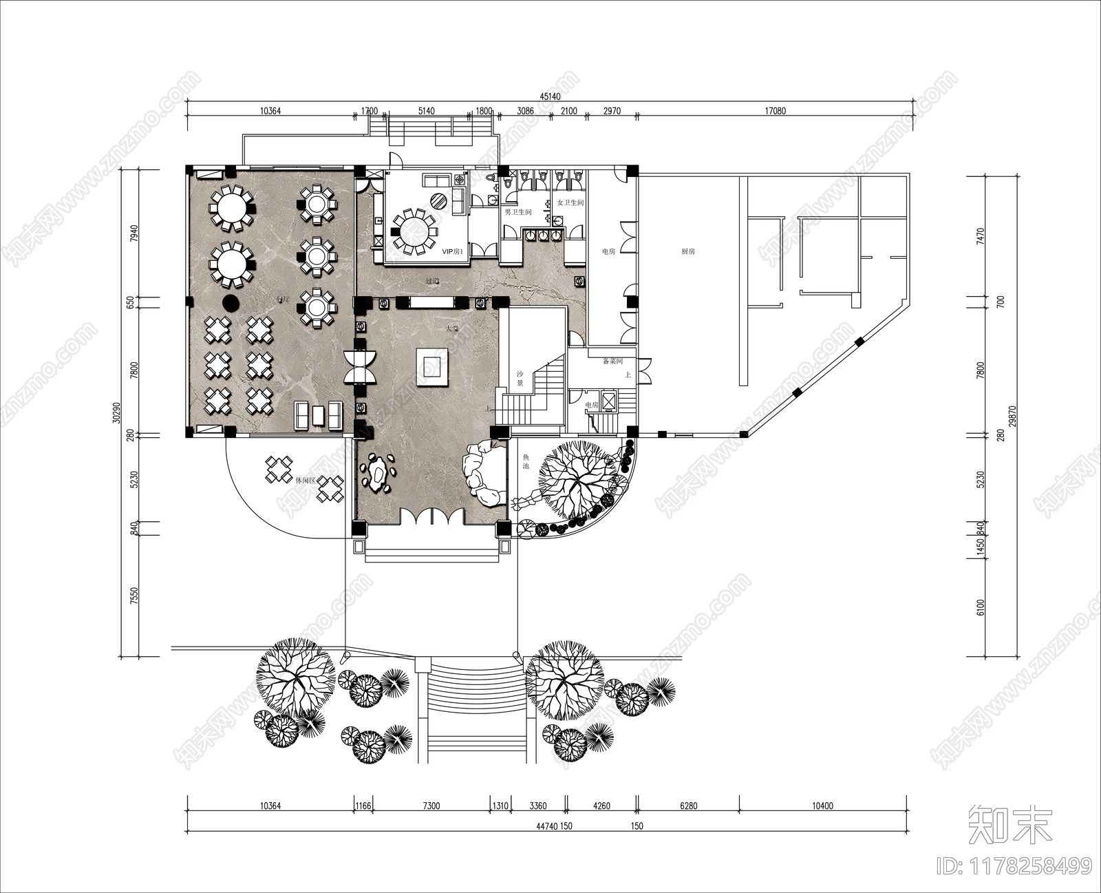 现代欧式会所施工图下载【ID:1178258499】