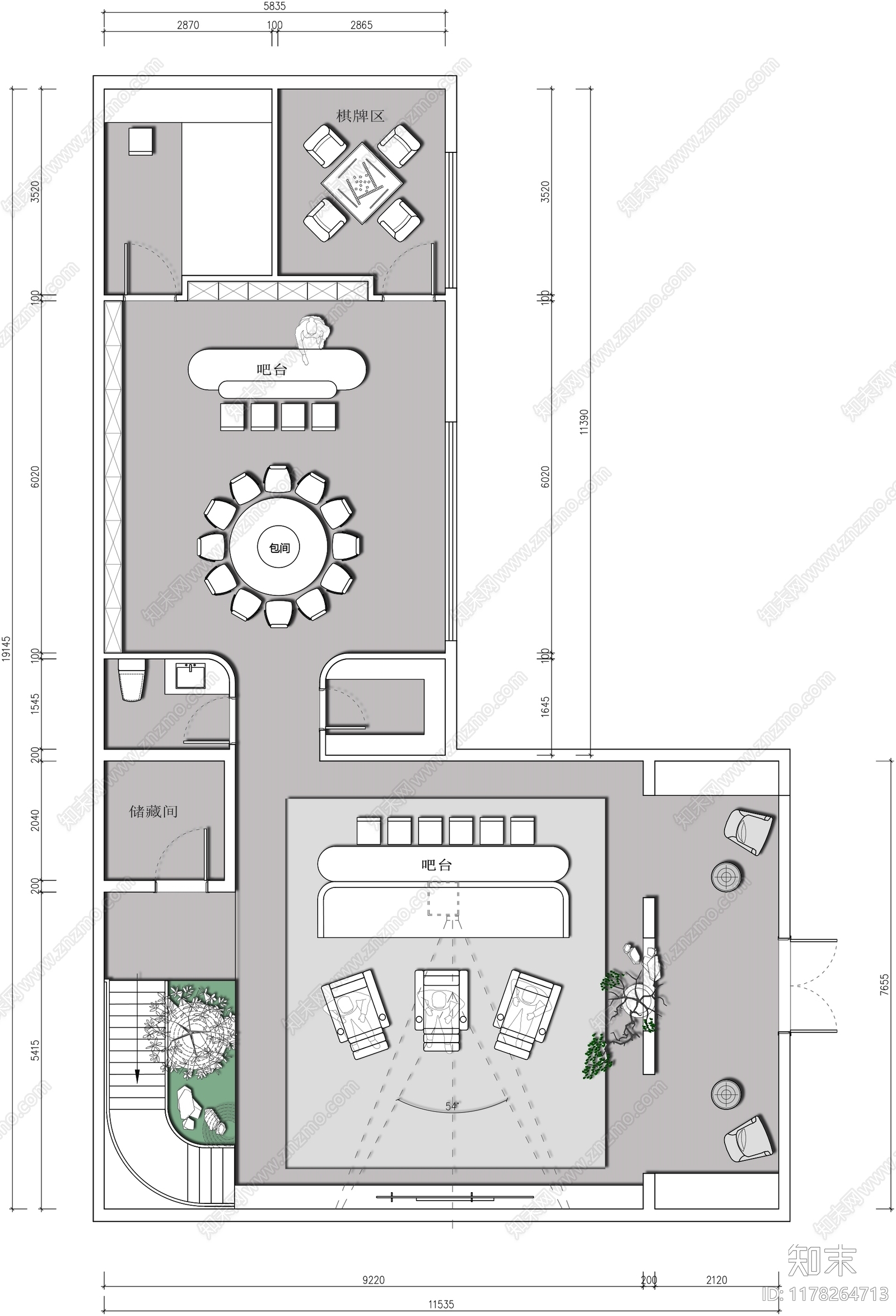 现代会所施工图下载【ID:1178264713】