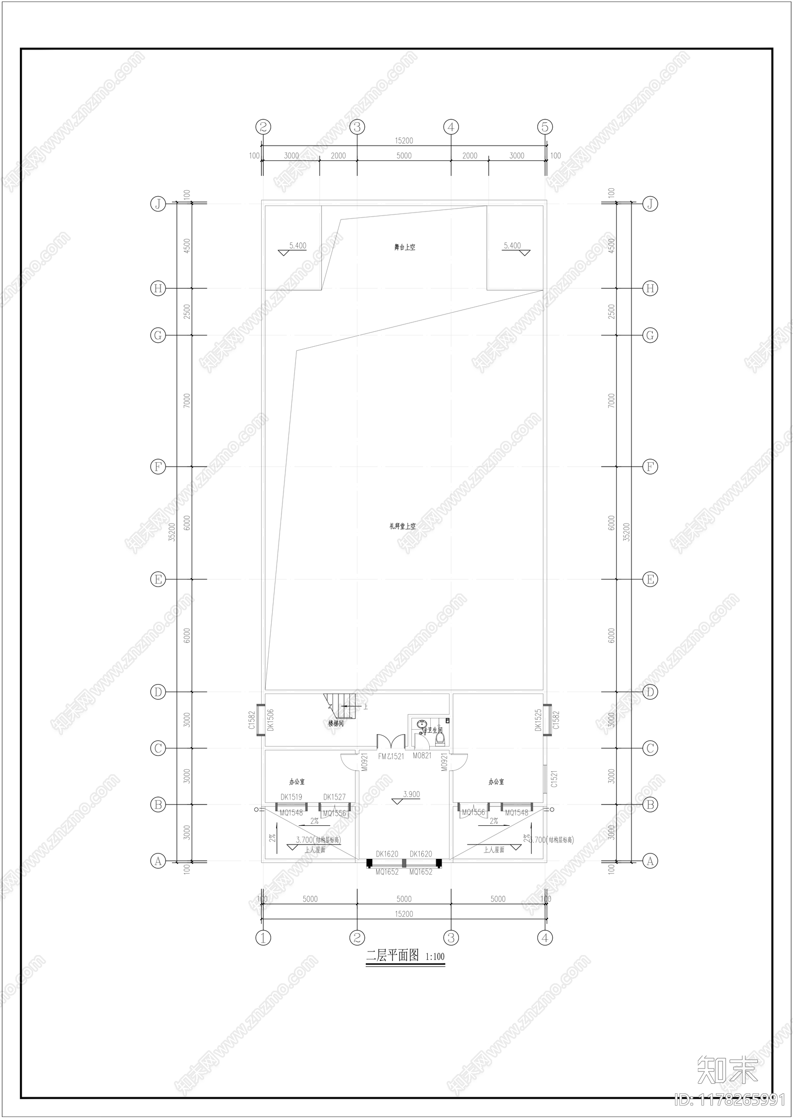 欧式复古教堂施工图下载【ID:1178265991】