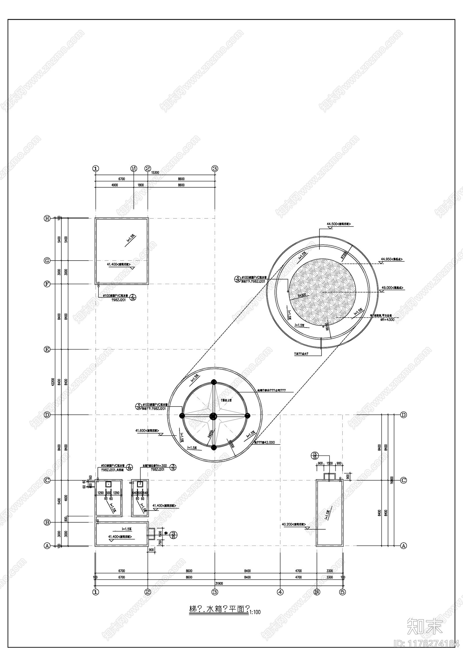 现代酒店建筑cad施工图下载【ID:1178274184】