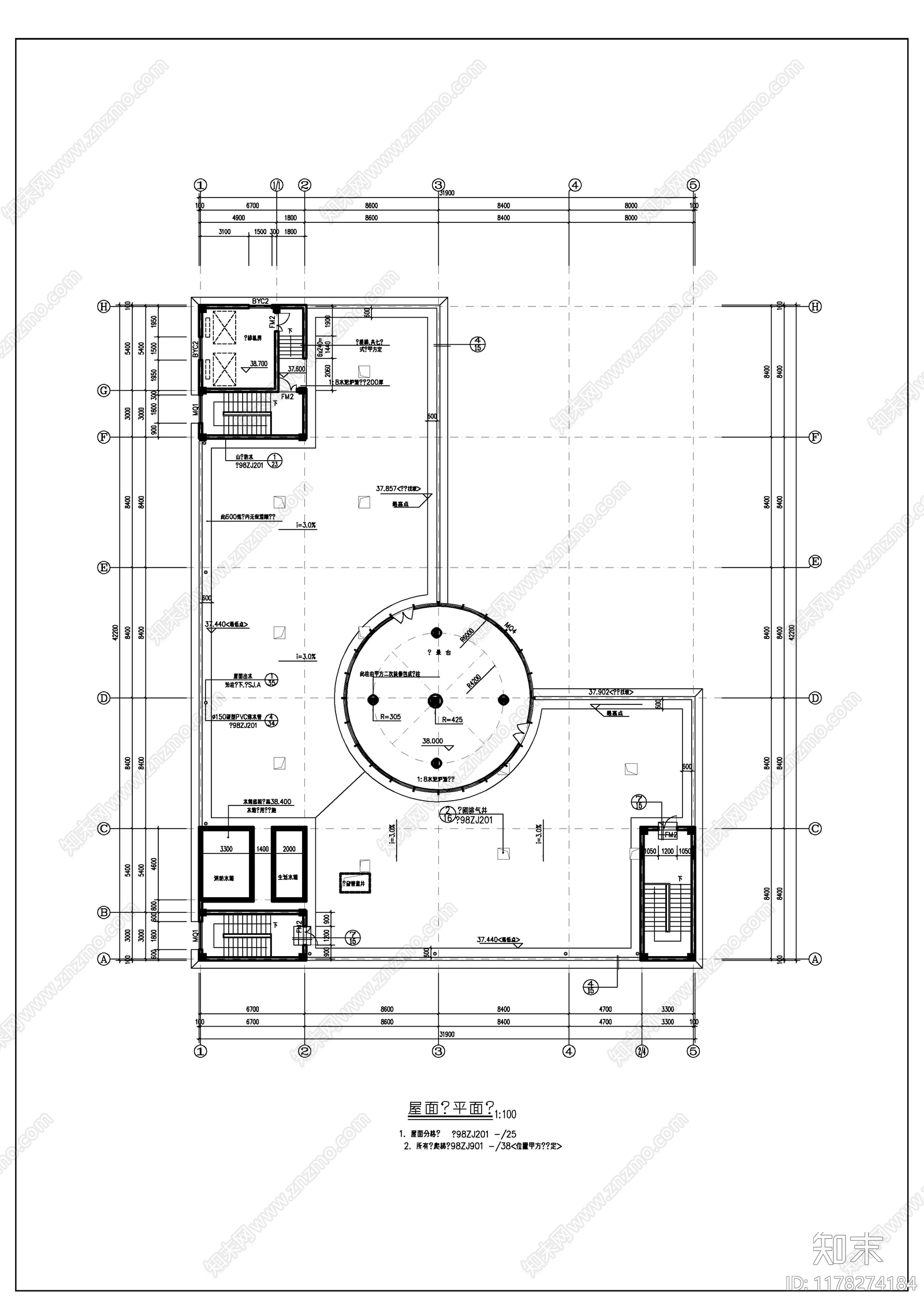 现代酒店建筑cad施工图下载【ID:1178274184】