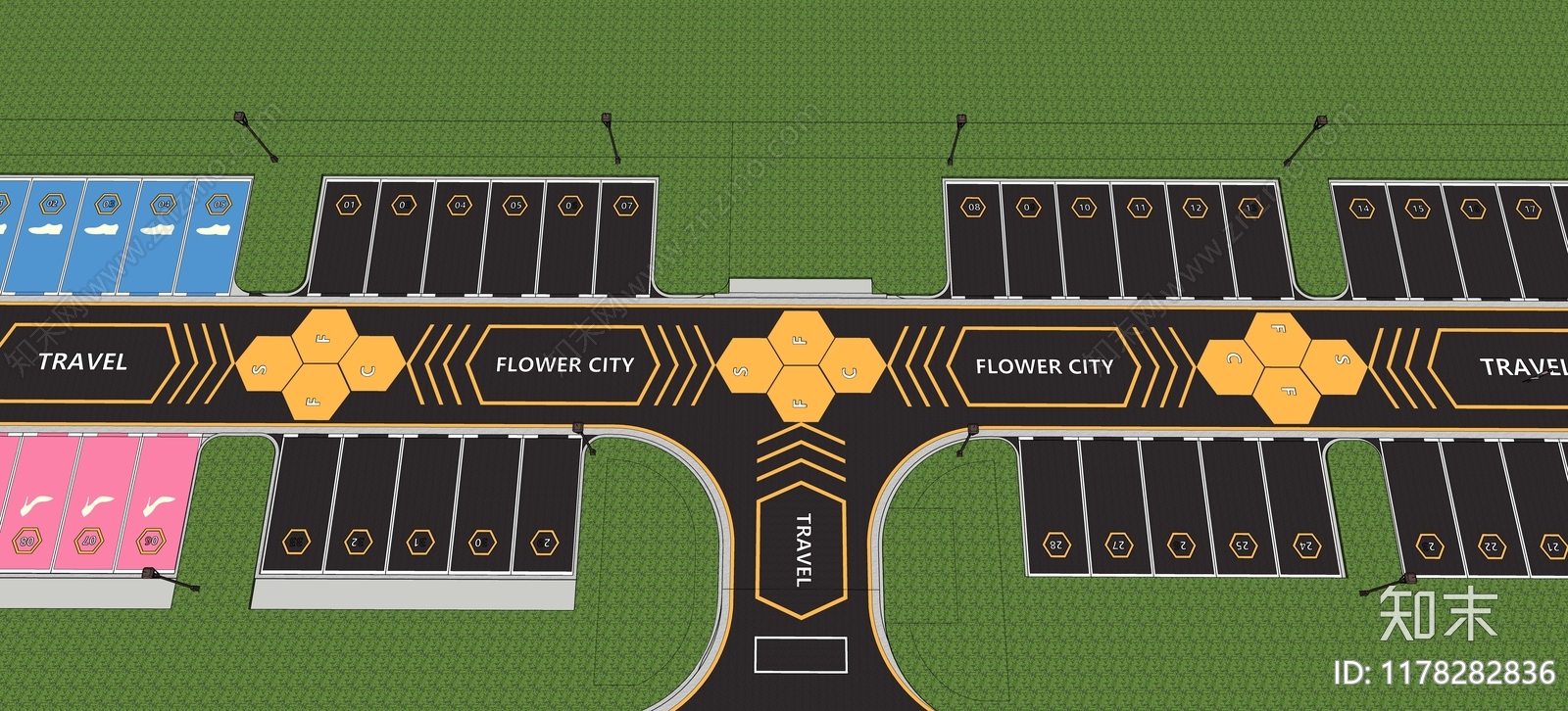 现代停车场SU模型下载【ID:1178282836】