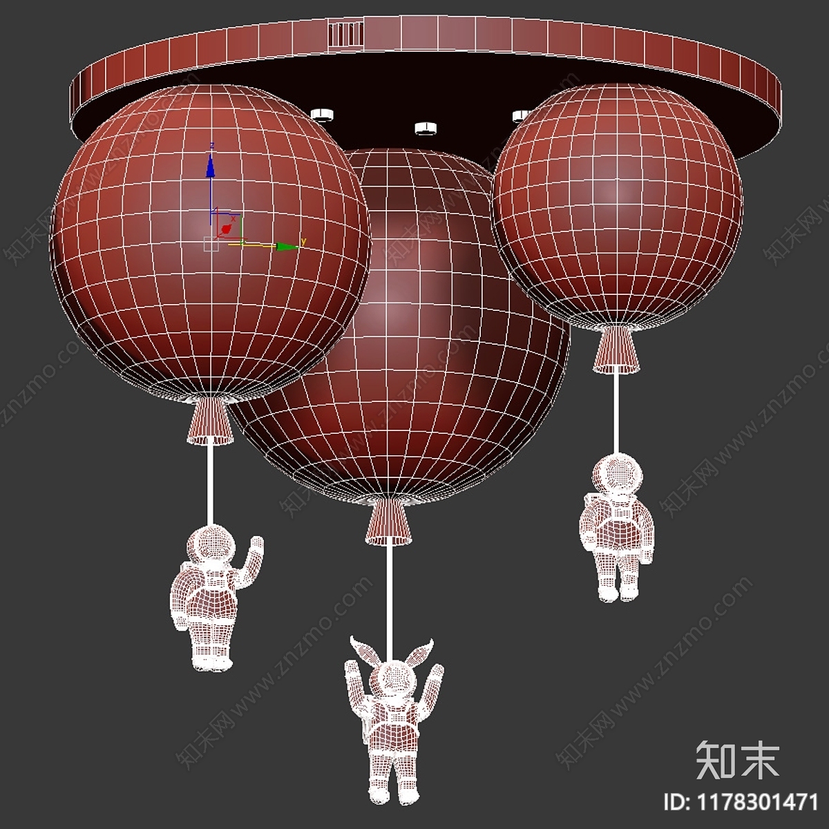 吸顶灯3D模型下载【ID:1178301471】