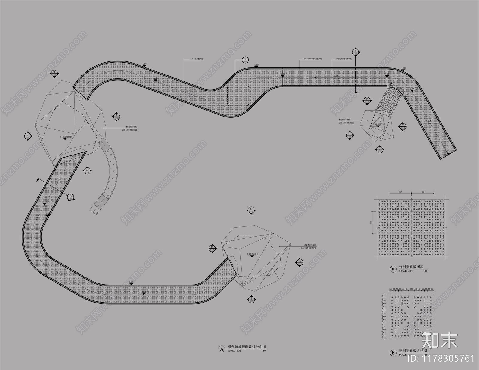 现代简约小区景观施工图下载【ID:1178305761】