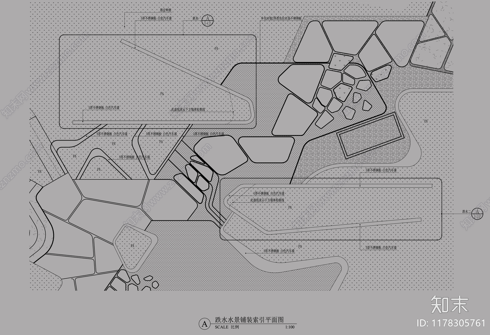 现代简约小区景观施工图下载【ID:1178305761】